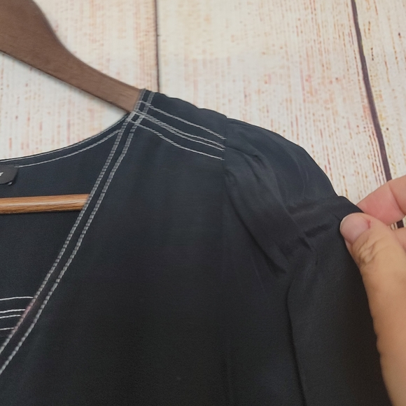 Something Navy Belted Double Slit Contrast Stitch Dress Size XS - Picture 10 of 15